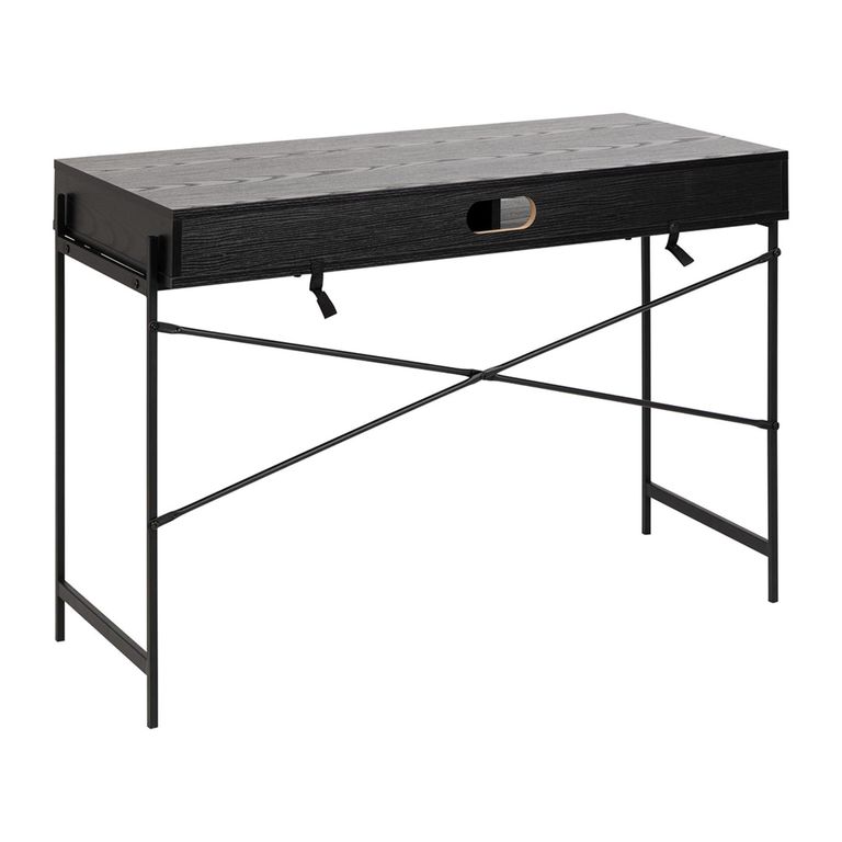 Angus Writing Desk - Black Melamine