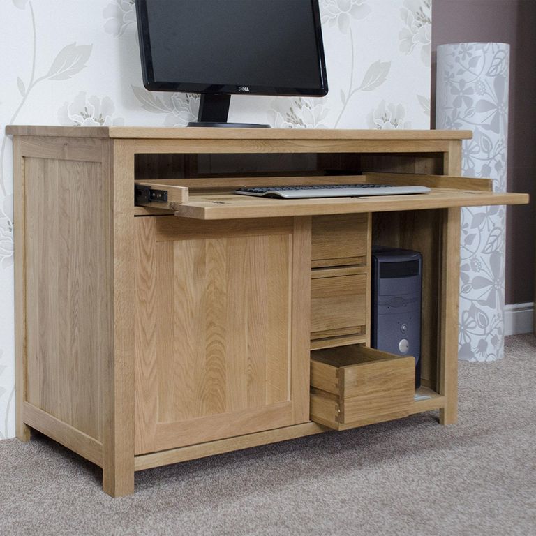 Opus Storage Desk - Hideaway - Oak