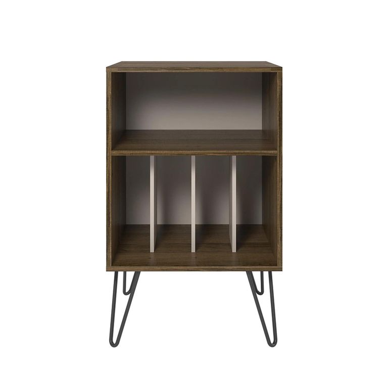 Novogratz Concord Turntable Stand - Brown Oak & White - 1324322COMUK