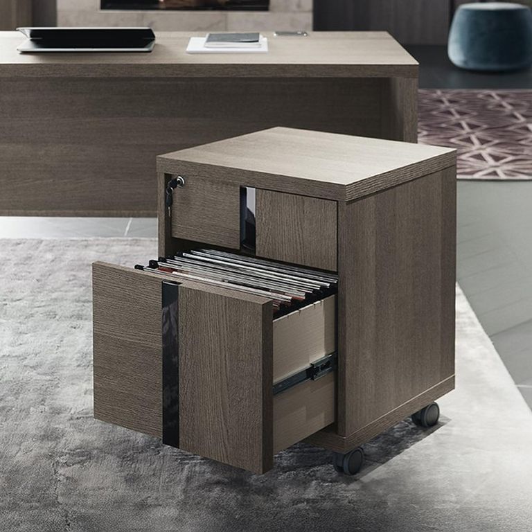 Tivoli Filing Cabinet on Wheels - Grey Wood