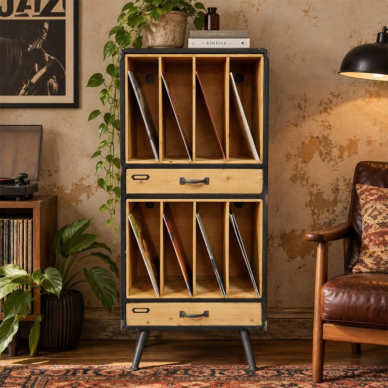 Fir Wood 2 Drawer Tall Filing Cabinet