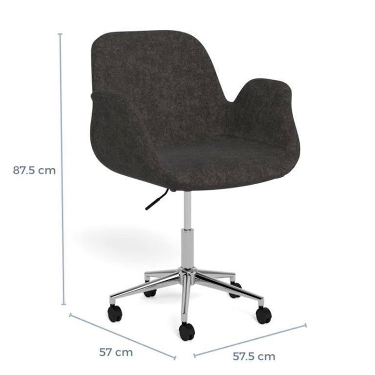 Beth Office Chair - Dark Grey Fabric