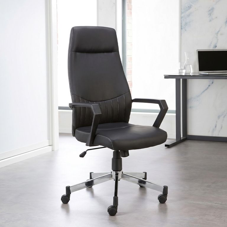 Brooklyn High Back Operator Desk Chair - Faux Leather - Black - AOC3122HB-BLK