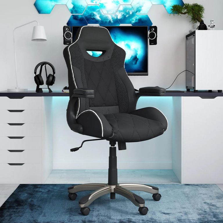 Silverstone Faux Leather Office Chair - Black - AOC2282BLK