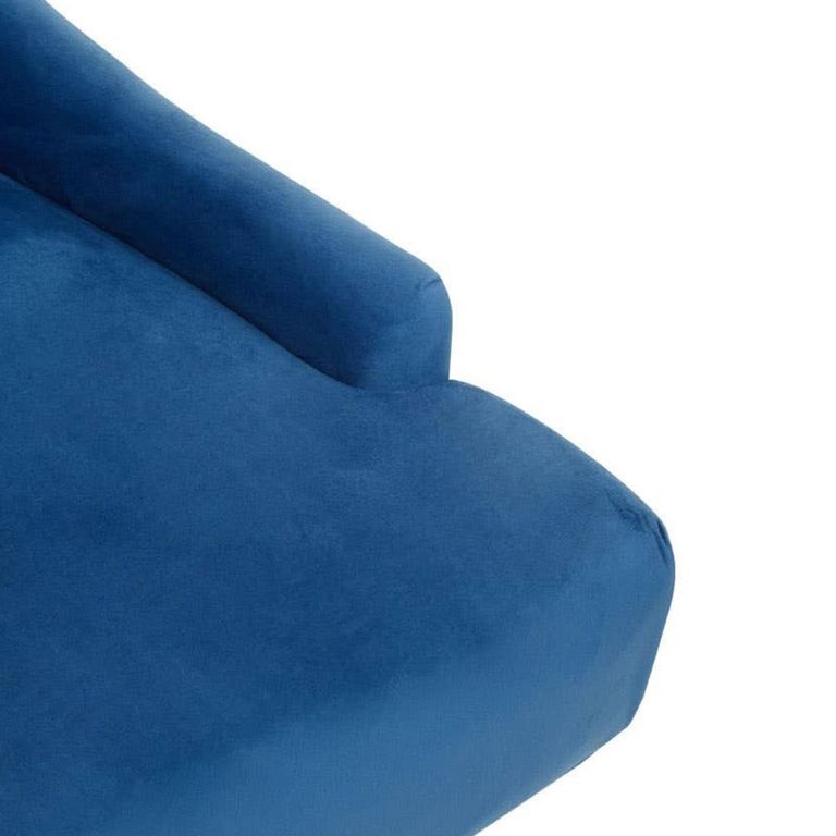 Anita Office Chair - Blue Velvet with Gold Base