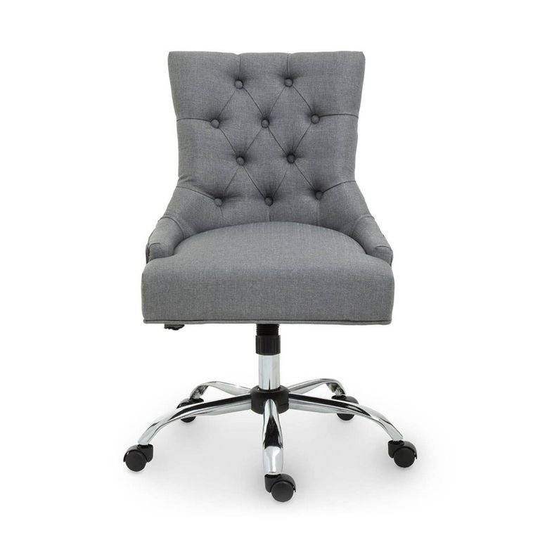 Anita Office Chair - Grey Fabric with Chrome Base