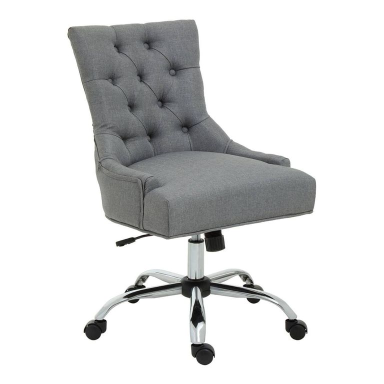 Anita Office Chair - Grey Fabric with Chrome Base