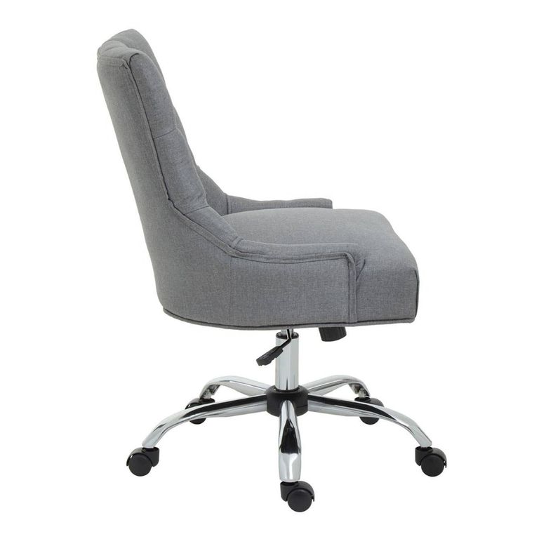 Anita Office Chair - Grey Fabric with Chrome Base