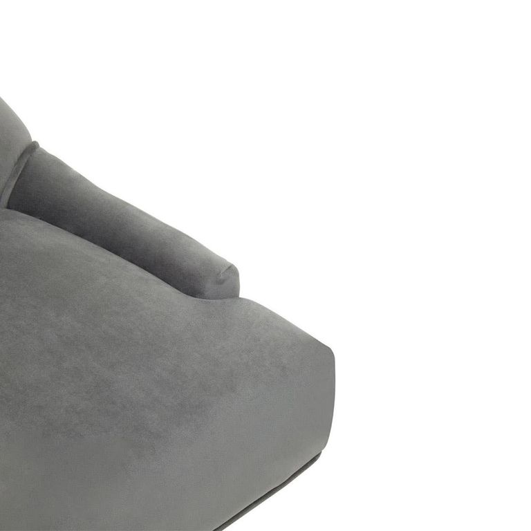 Anita Office Chair - Grey Velvet with Gold Base