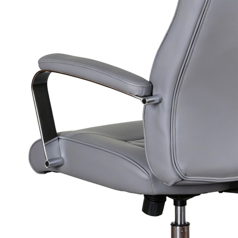 Ambassador Office Swivel Armchair - Grey - Faux Leather and Metal