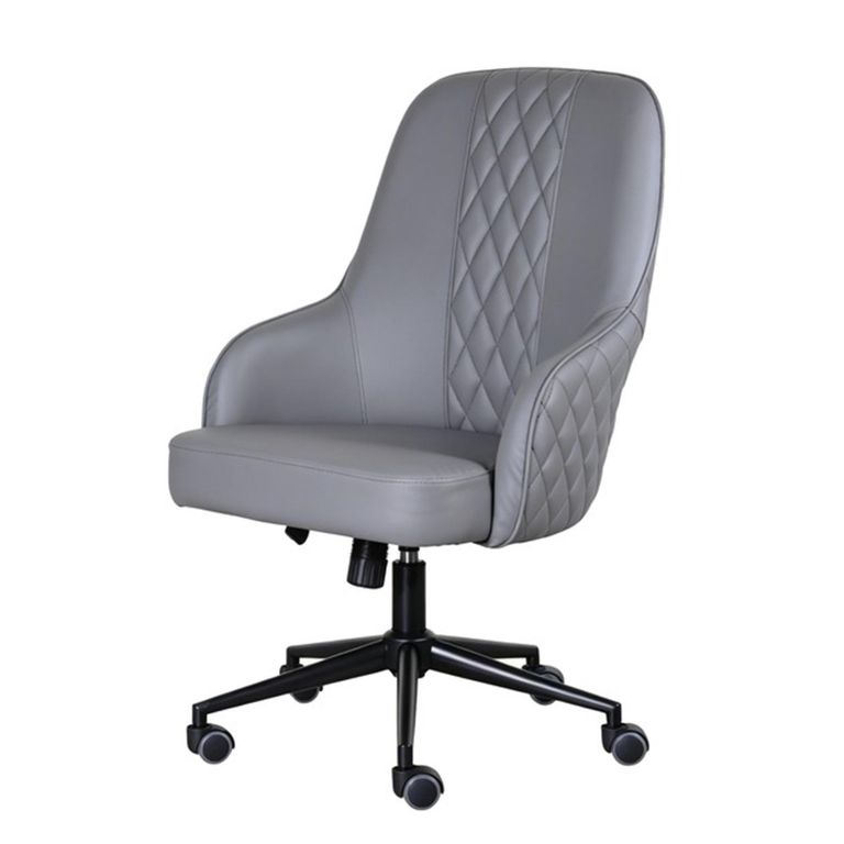 Montrose Swivel Office Chair - Adjustable Height - Grey and Black - Faux Leather