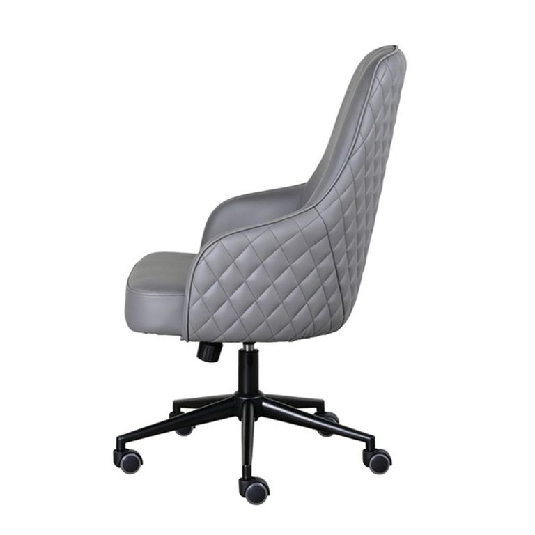 Montrose Swivel Office Chair - Adjustable Height - Grey and Black - Faux Leather