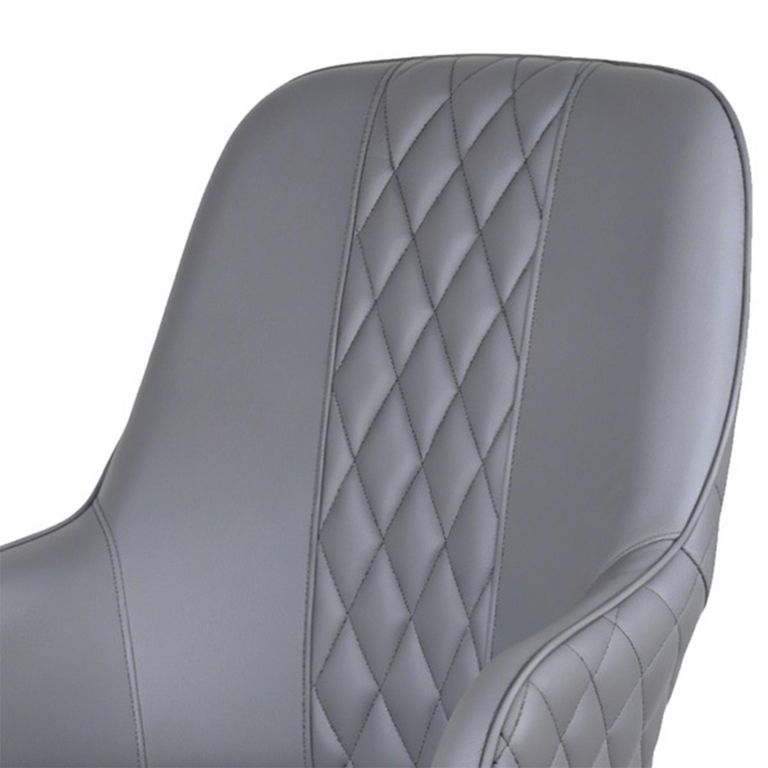 Montrose Swivel Office Chair - Adjustable Height - Grey and Black - Faux Leather