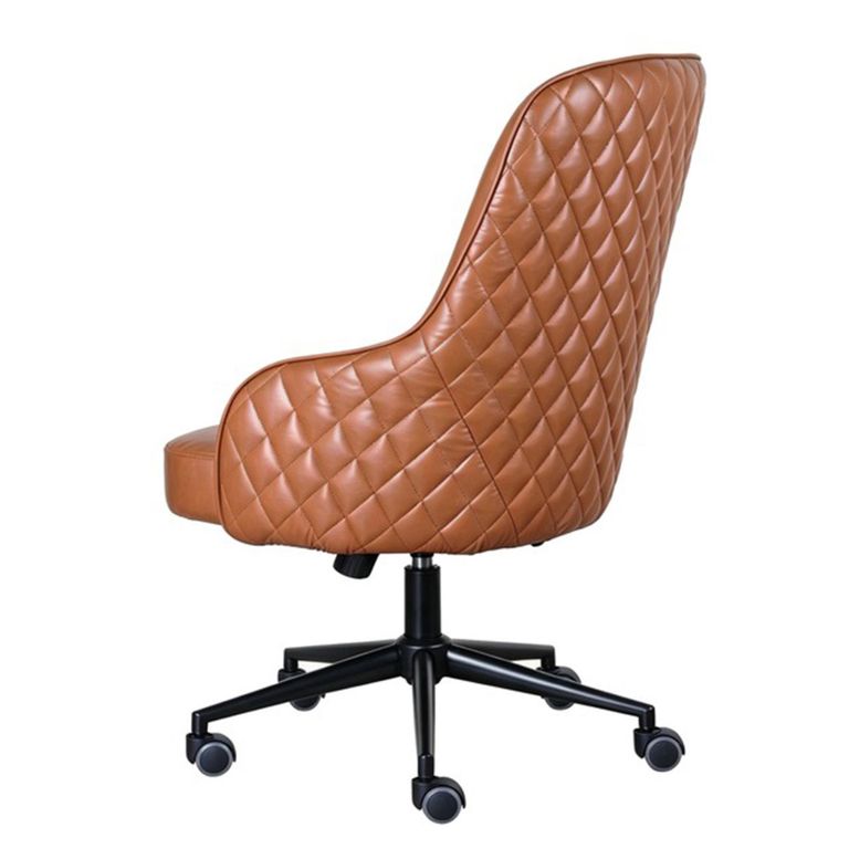 Montrose Swivel Office Chair - Adjustable Height - Tan and Black - Faux Leather