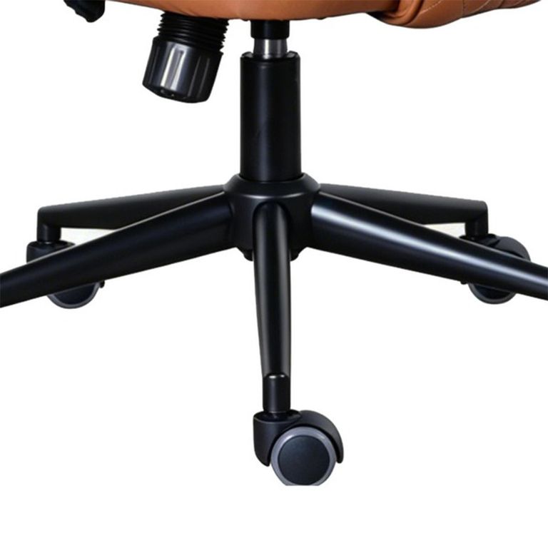 Montrose Swivel Office Chair - Adjustable Height - Tan and Black - Faux Leather
