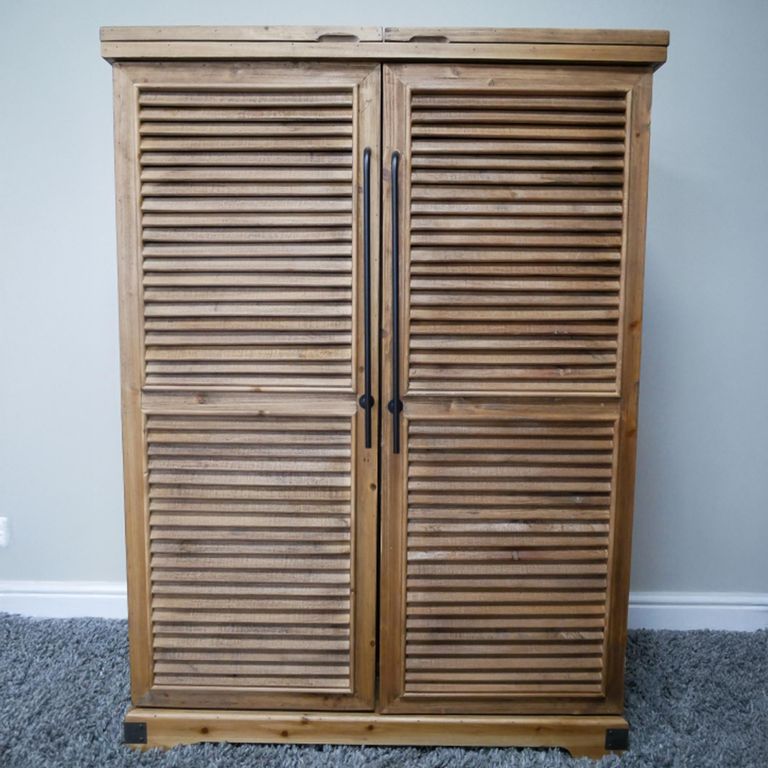 Shutter Bar Cabinet - Fir Wood and Metal