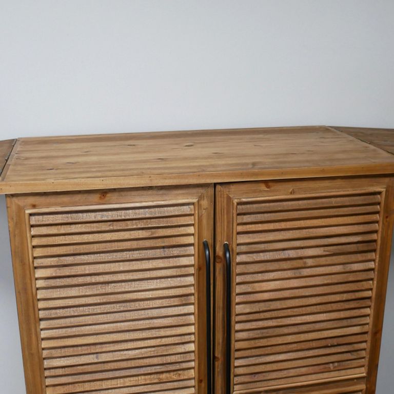 Shutter Bar Cabinet - Fir Wood and Metal