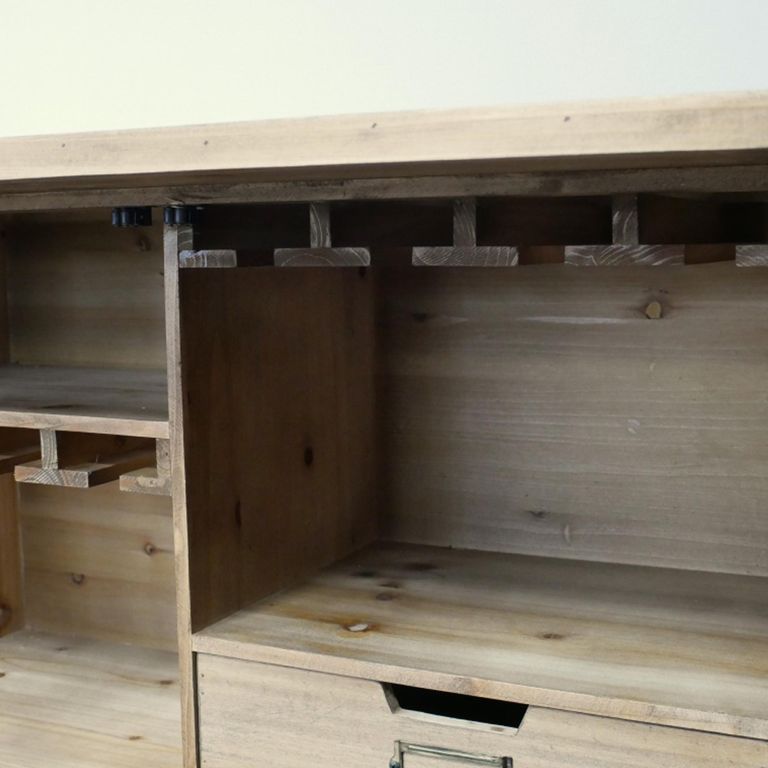 Shutter Bar Cabinet - Fir Wood and Metal