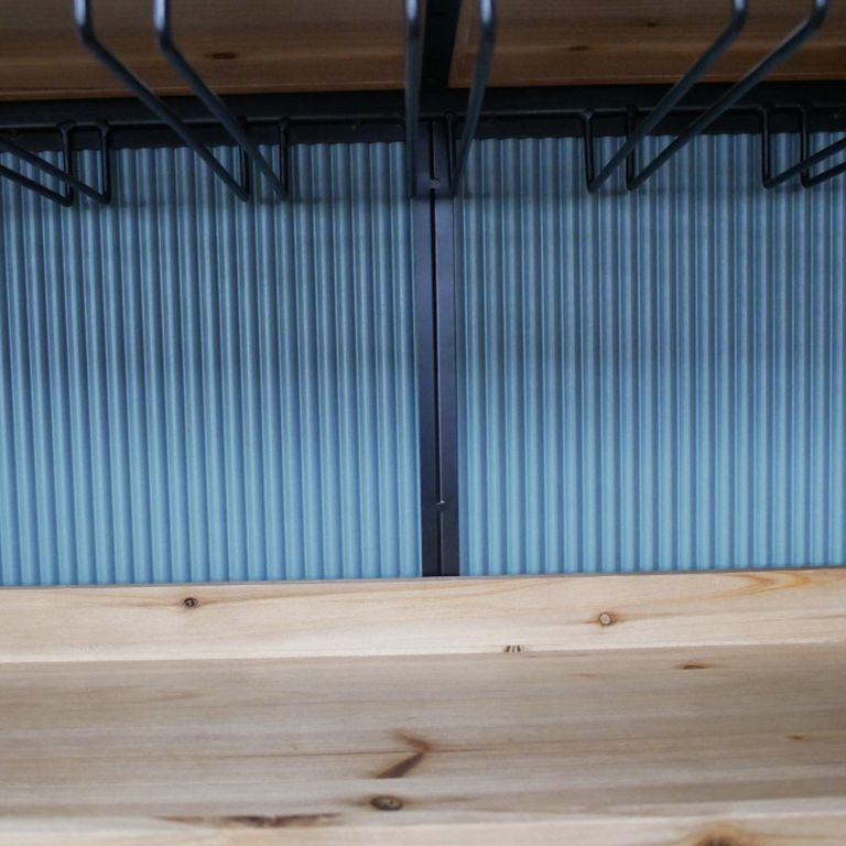 Bar Cabinet - 2 Door - Fir Wood and Metal
