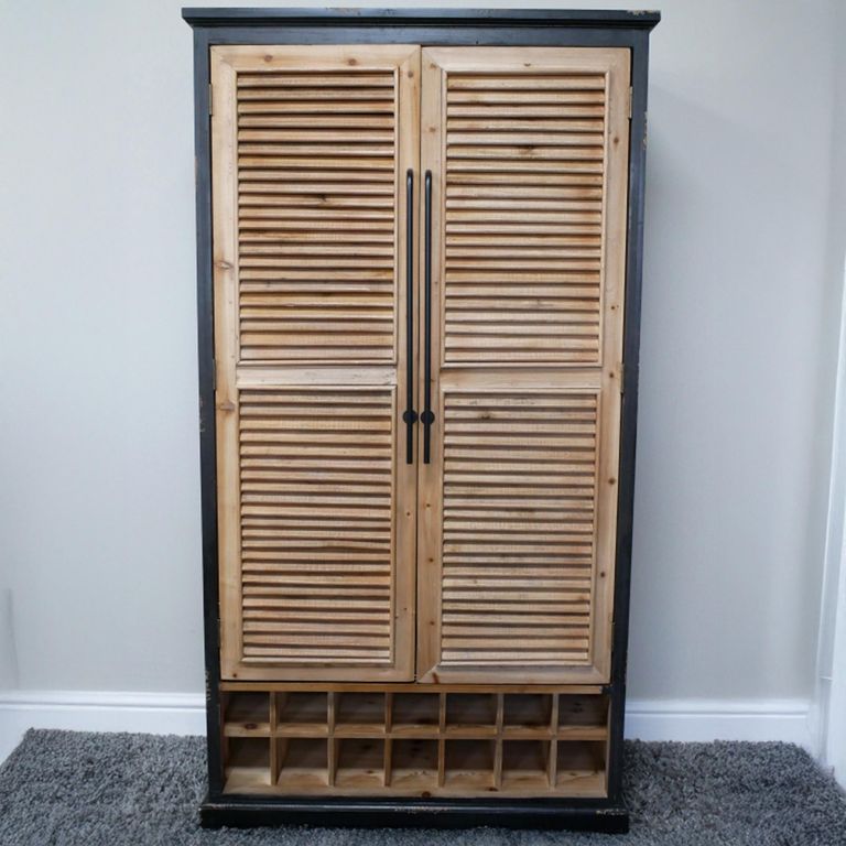 Shutter Bar Cabinet - 2 Door - 4 Drawer - Fir Wood