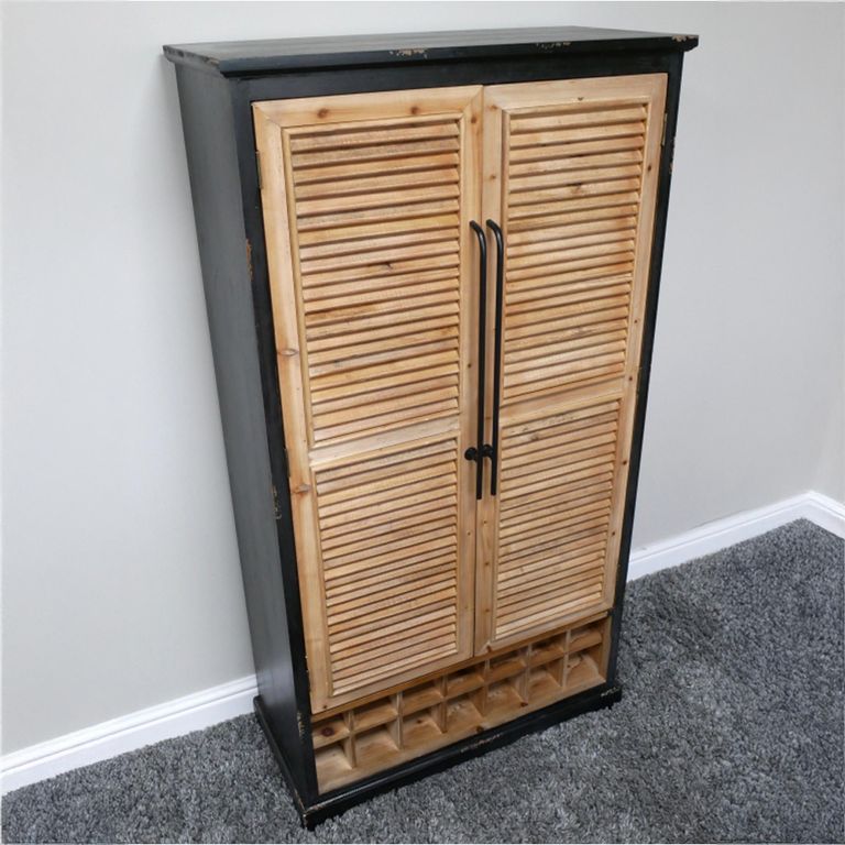 Shutter Bar Cabinet - 2 Door - 4 Drawer - Fir Wood