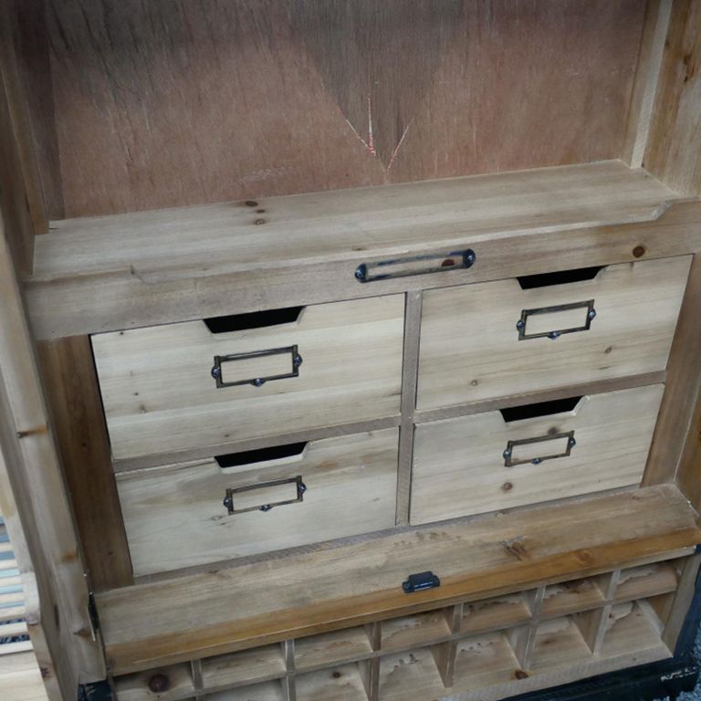 Shutter Bar Cabinet - 2 Door - 4 Drawer - Fir Wood