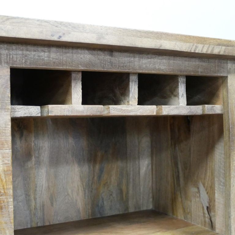 Jupiter Industrial Wine Cabinet - 2 Sliding Door - 2 Drawer - Mango Wood
