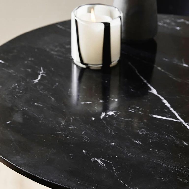 Erie Cafe Table - Round - Black Marble