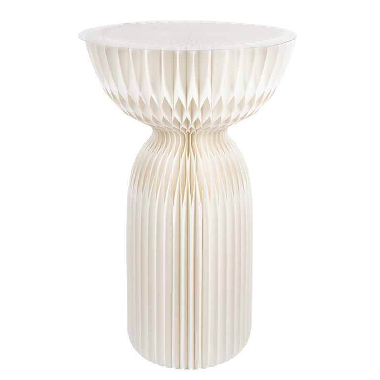 Bar Table - Round - Off White - Acrylic and Foldable Paper