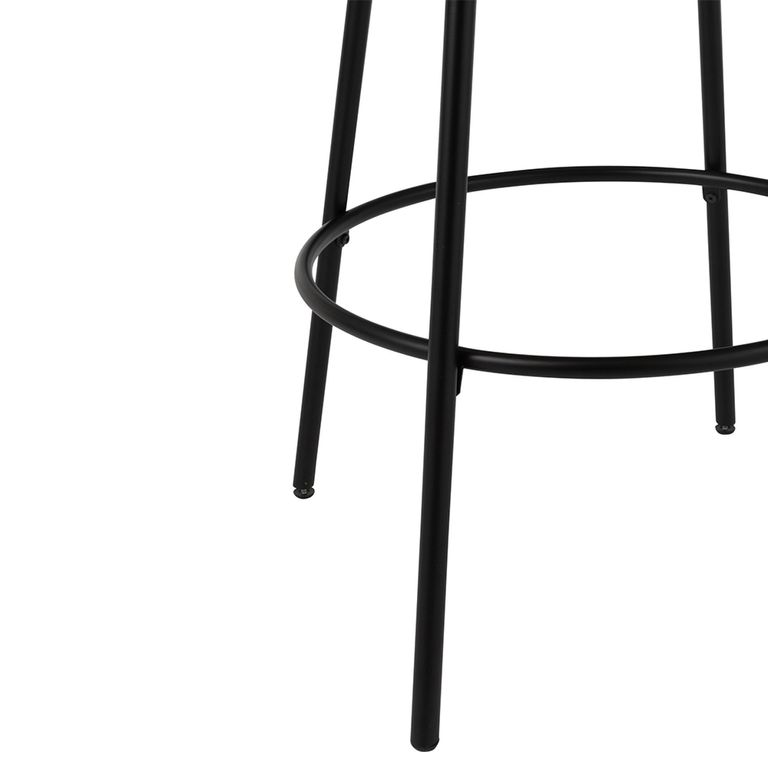 Neo Bar Table - Round - Natural and Black - Rubber Wood and Metal