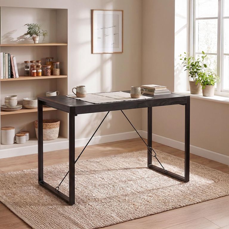 Norris Bar Table - Charcoal - Rustic Mango Wood