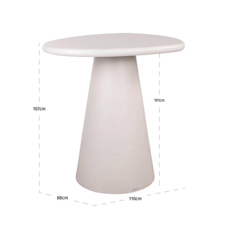 Bloomstone Bar Table - Pebble - White