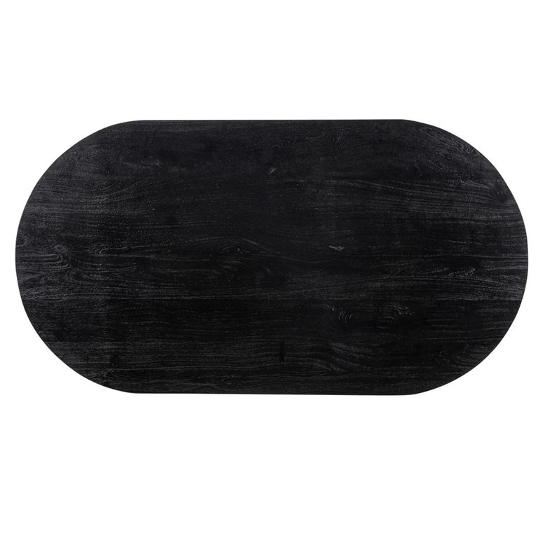 Revelin Bar Table - Oval - Black - Brushed Gold - Mango Wood Top