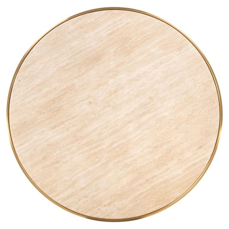 Brazza Bistro Table - Round - Beige - Faux Marble and Metal