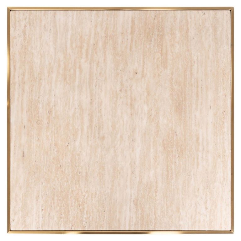 Brazza Bistro Table - Square - Beige - Faux Marble and Metal