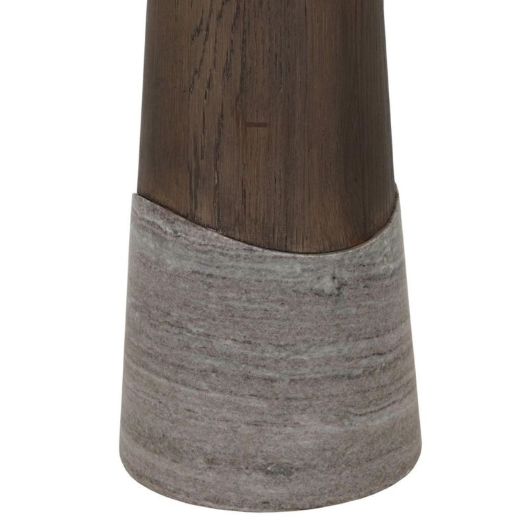 Harper Bar Table - Round - Smoked Charcoal - Oak and Marble