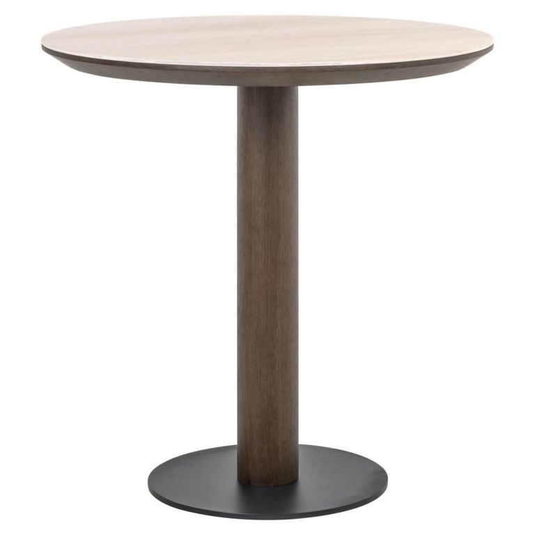 Ritz Bistro Table - Round - Brown - Ceramic and Metal