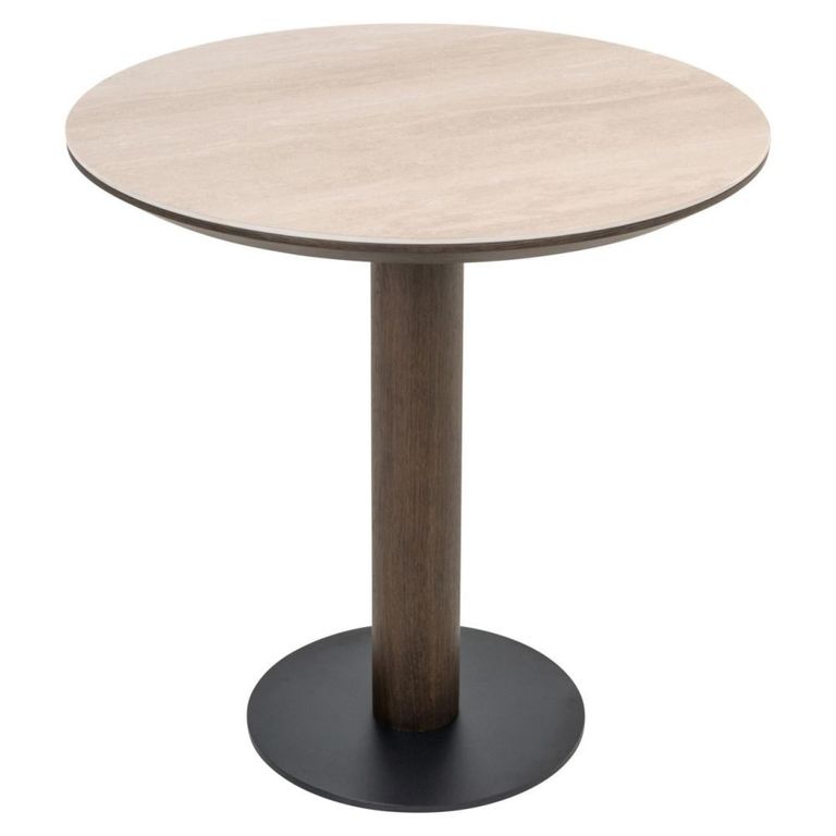Ritz Bistro Table - Round - Brown - Ceramic and Metal