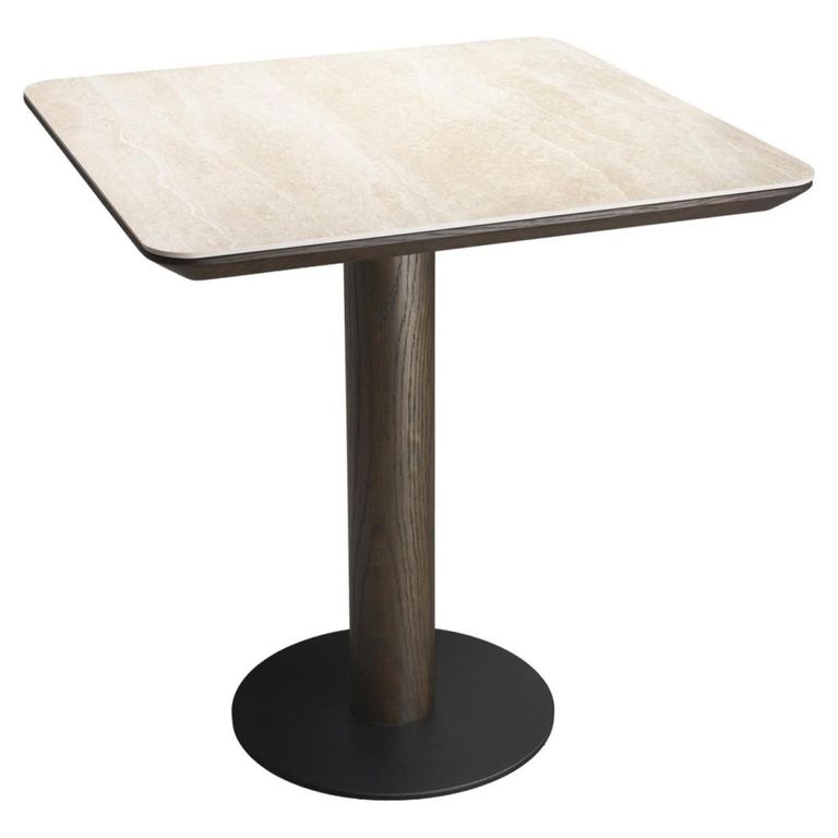 Ritz Bistro Table - Square - Brown - Ceramic and Metal
