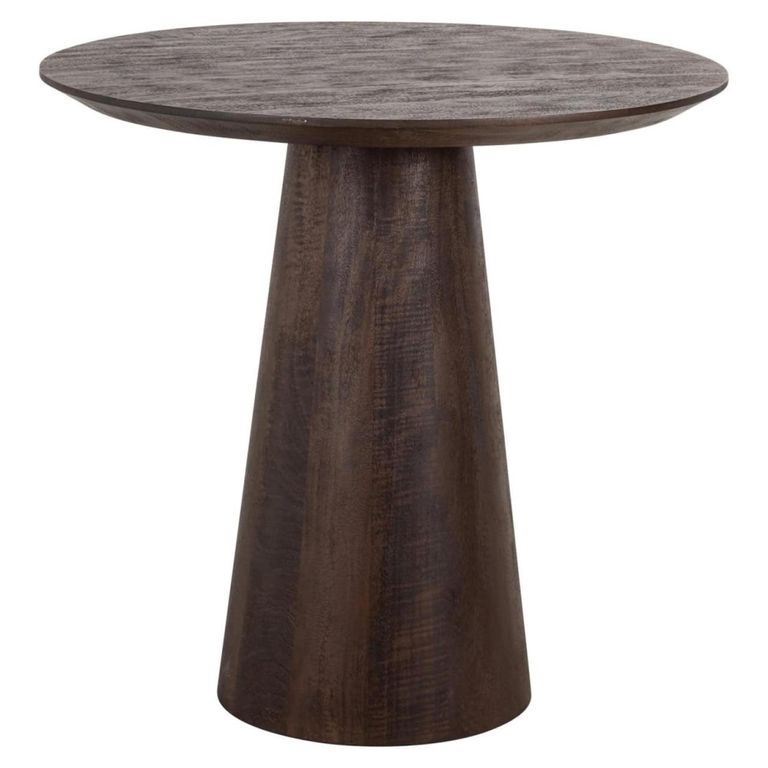 Willow Bistro Table - Round - Cone Base - Dark Brown - Mango Wood