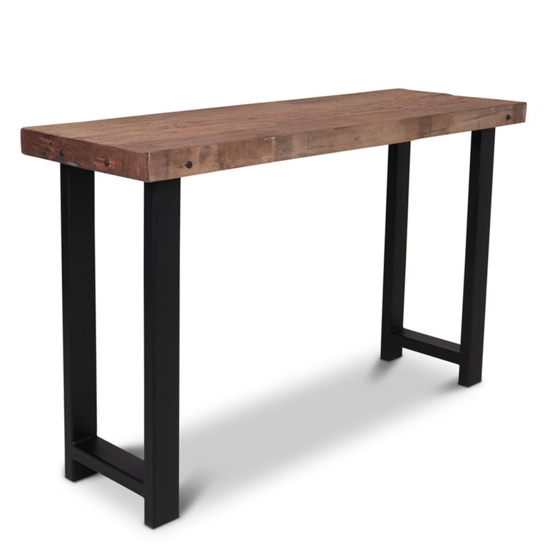 Bassano Bar Table - Natural and Black - Recycled Wood and Metal