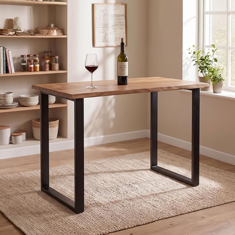 Bar Table - U Shape Leg - Mango Wood and Metal
