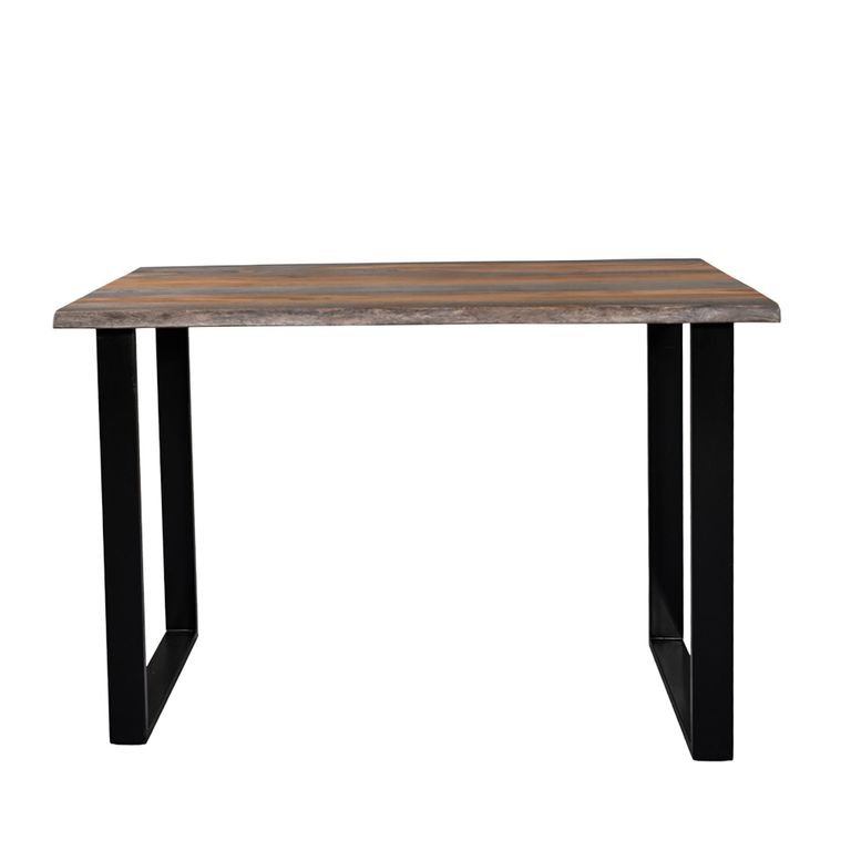 Goa Bar Table - U Shape Leg - Dark Sheesham Wood and Metal