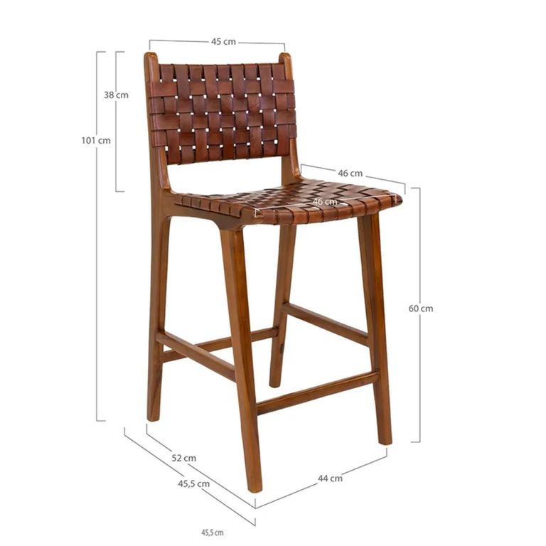 Clearance - Perugia Counter Chair - Brown Leather - FSS16541
