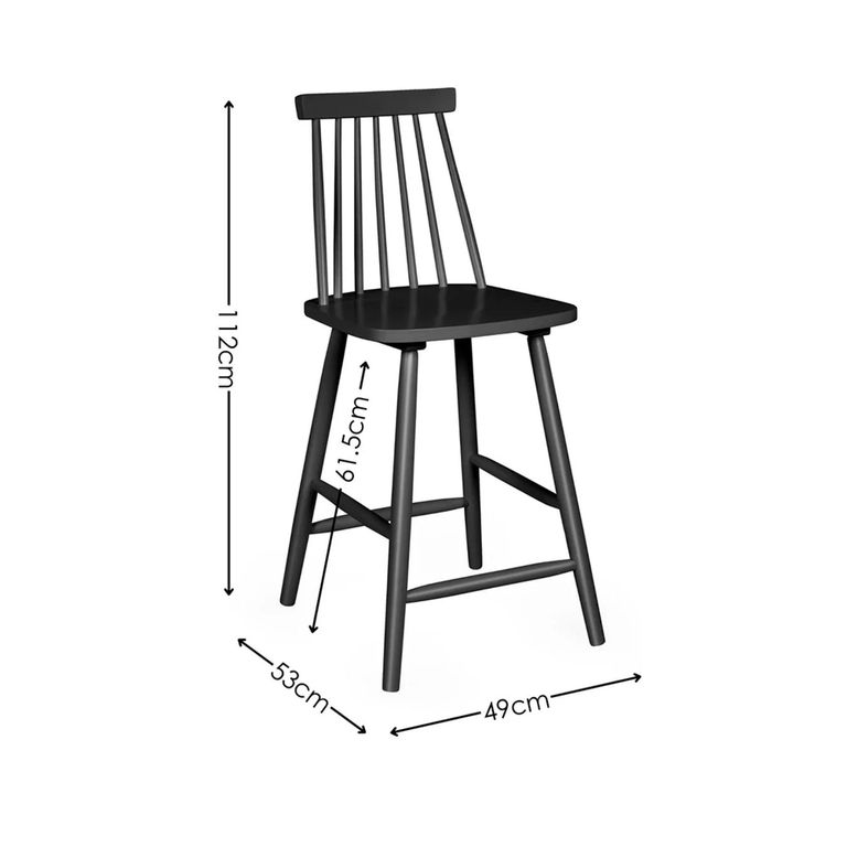 Alassio Bar Stool - Set of 2 - Black