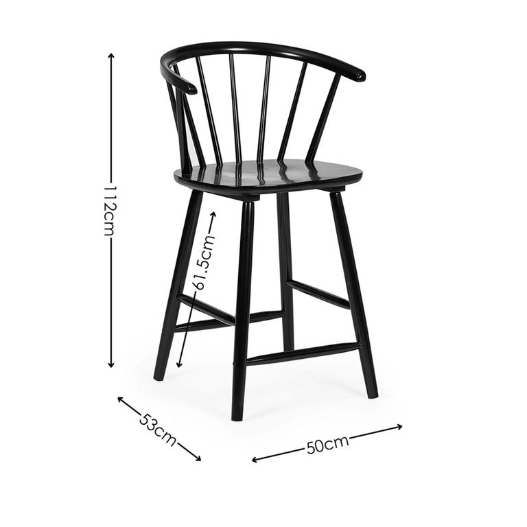 Modena Bar Stool - Set of 2 - Black