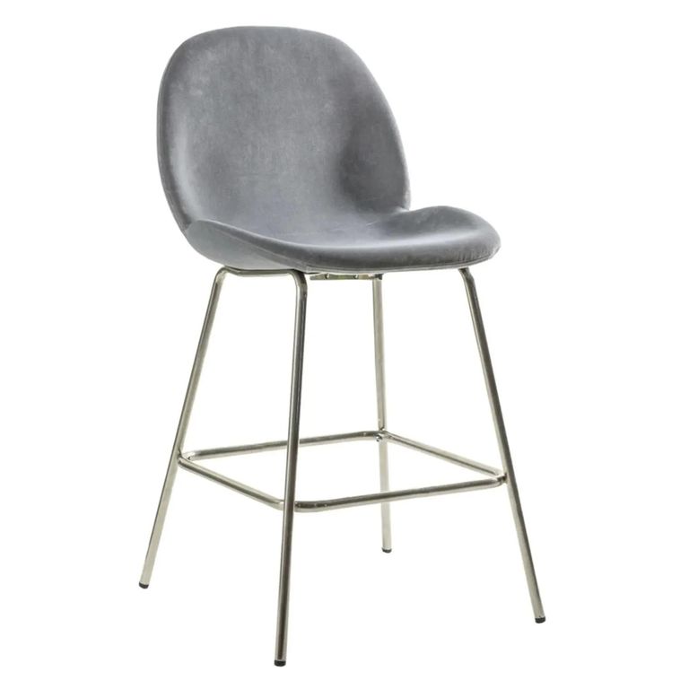 Clearance - Flanagan Barstools - Set of 2 - Light Grey Velvet - FSS15886