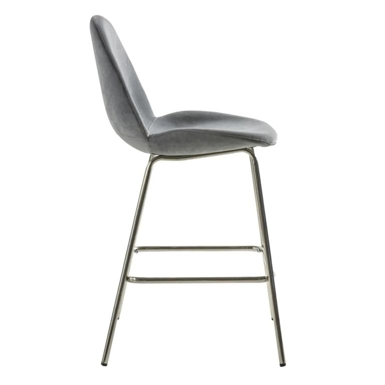 Clearance - Flanagan Barstools - Set of 2 - Light Grey Velvet - FSS15886