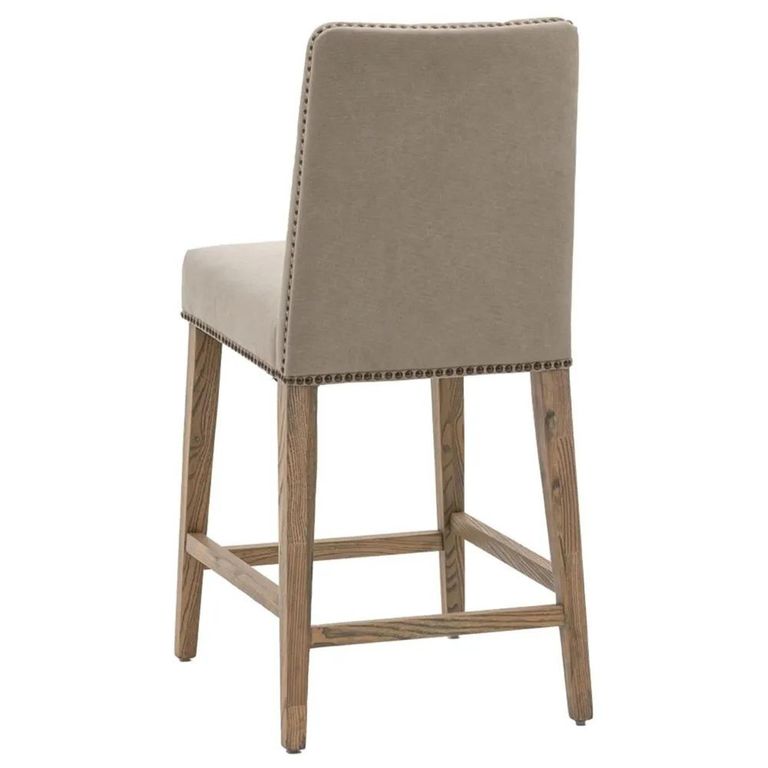 Clearance - Rex Barstools - Set of 2 - Grey Fabric with Back - A250