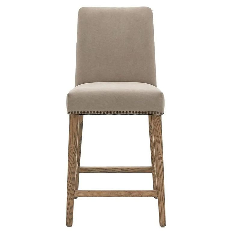 Clearance - Rex Barstools - Set of 2 - Grey Fabric with Back - A251